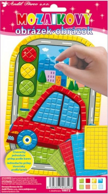 Set imagine mozaic cu patrate autoadezive - Masina, 25 x 14 cm