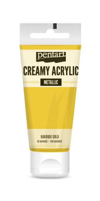 Vopsea acrilica cremoasa metalizata Pentart 60 ml - Aur baroc