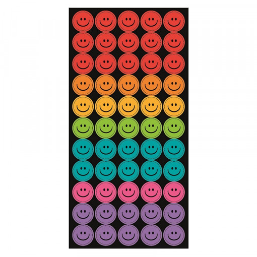Abtibilduri smiley colorati 6 coli / 300 buc., 9.5 x 21 cm