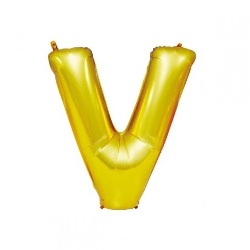 Baloane folie 16" (41cm) auriu litera V