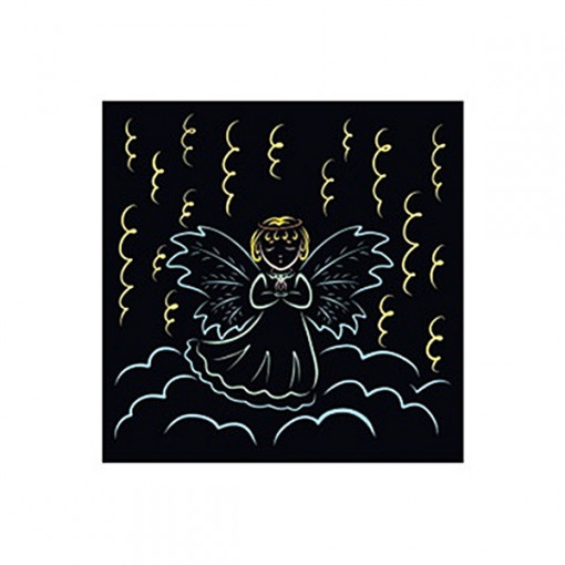 Desen de razuit - ingeras cu lumina, 10 x 15 cm