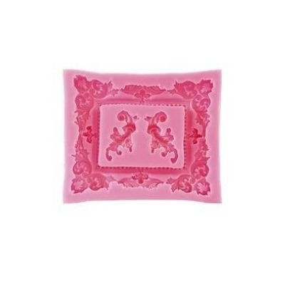Forma de turnat din silicon DIY - rama cu model, 11.5 x 10 x 1.5 cm