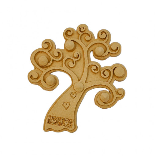 Ornament din lemn termoplastic - copacul vietii, 8 x 9 cm