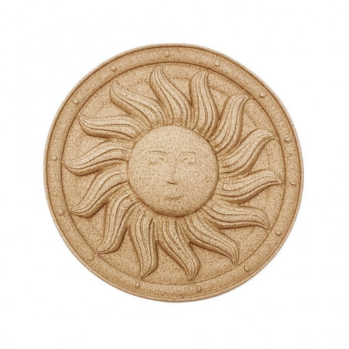 Ornament din lemn termoplastic - rozeta Soare, 8 cm