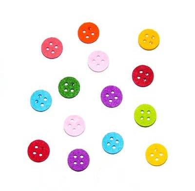 Set 14 figurine din fetru - nasturi rotunzi colorati, 2.5 cm