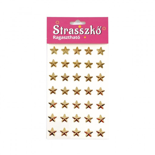 Set 35 strasuri autoadezive aurii - stele, 1.1 cm