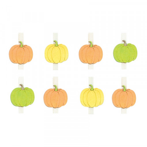 Set 8 dovlecei rotunzi colorati din lemn, pe clestisor - 3.5 cm