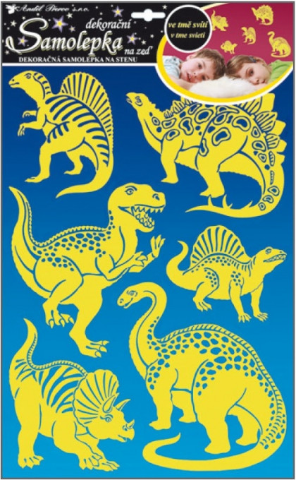 Sticker fosforescent - dinozauri, 47 x 29 cm