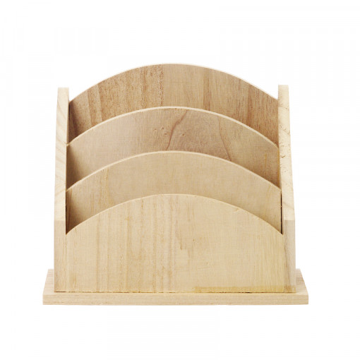 Suport din lemn cu trei nivele pentru accesorii, 11.8 x 14.5 x 16.3 cm