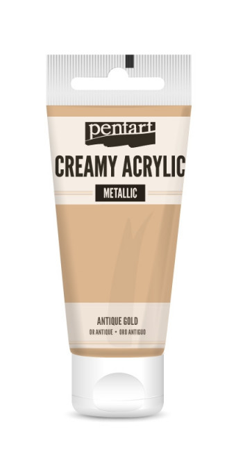 Vopsea acrilica cremoasa metalizata Pentart 60 ml - Aur antic