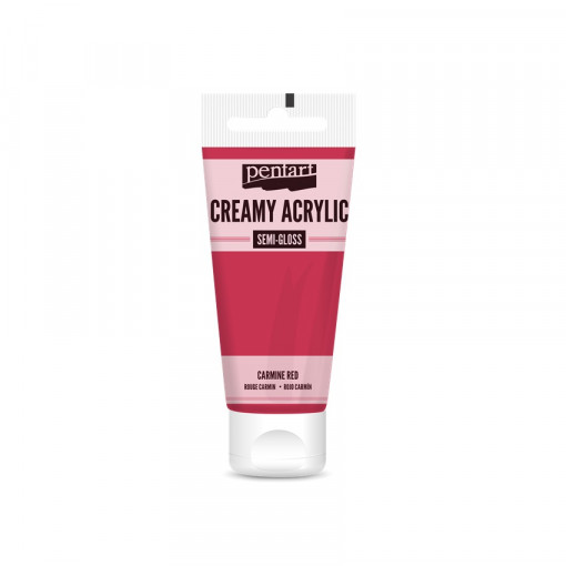 Vopsea acrilica cremoasa semilucioasa 200 ml - Rosu carmin