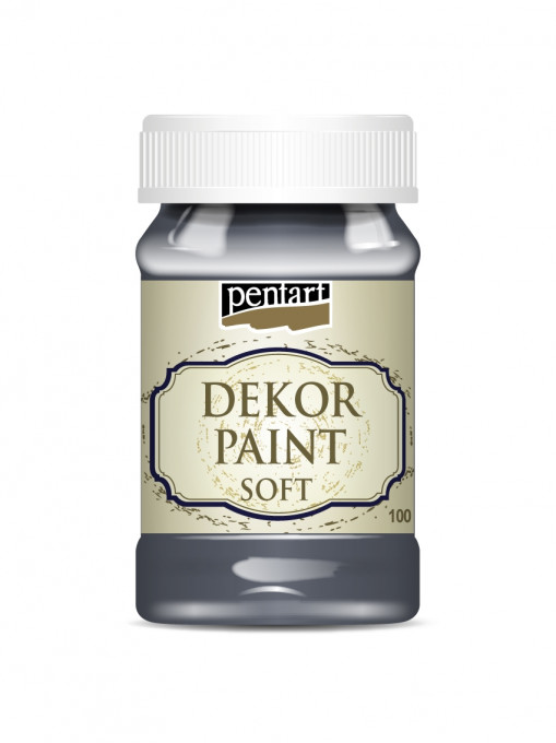 Vopsea decorativa soft Pentart 100ml - Grafit
