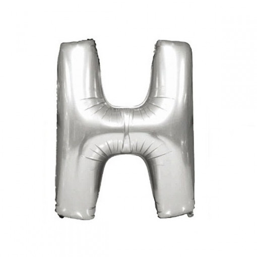 Baloane folie 32" (67cm) argintiu litera H