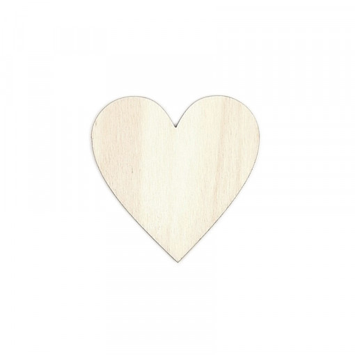 Blank din lemn cu figurina inima, 10 x 10 x 0.3 cm