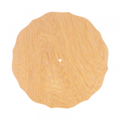 Cadran ceas din lemn model rotund cu margini serpuite, 30 x 0.8 cm