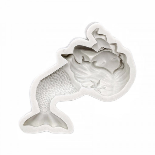 Forma de turnat din silicon DIY - sirena, 14 x 7.8 x 2.7 cm