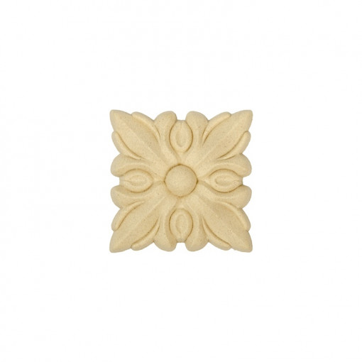 Ornament din lemn termoplastic - floare patrata, 5 x 5 x 0.7 cm