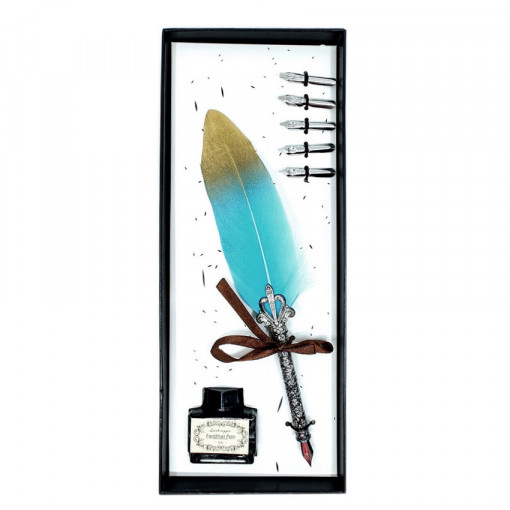 Set caligrafie in cutie cadou, 5+1 varfuri metalice