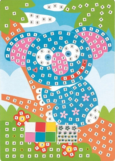 Set imagine mozaic cu patrate autoadezive - ursulet koala, 23 x 16 cm