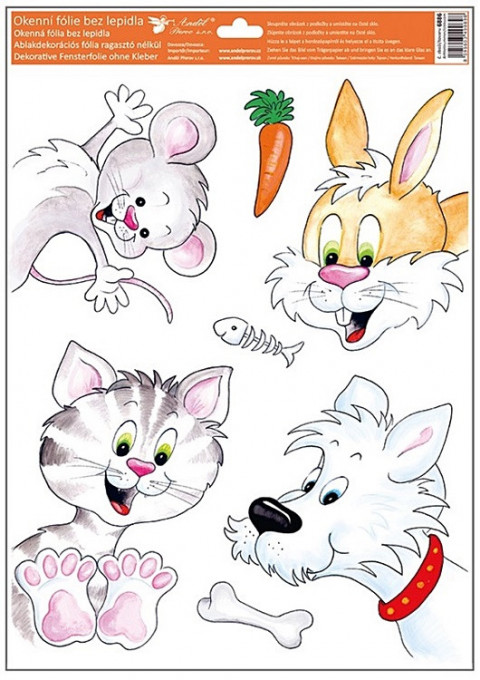 Sticker geam - animale de casa, 30 x 42 cm