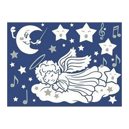 Sticker pentru geam cu motive de iarna, ingeras dormind, 27 x 20 cm