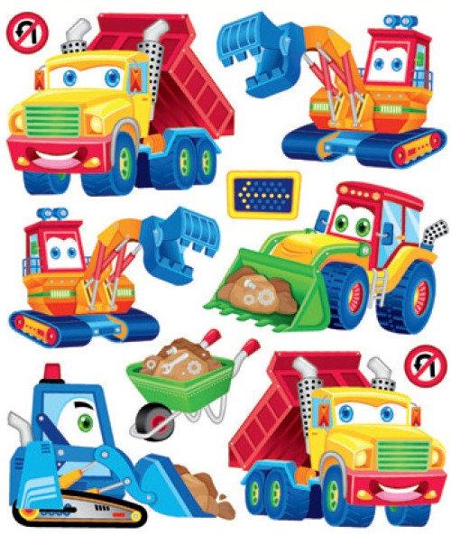 Sticker perete cu scop decorativ - utilaje cu basculanta