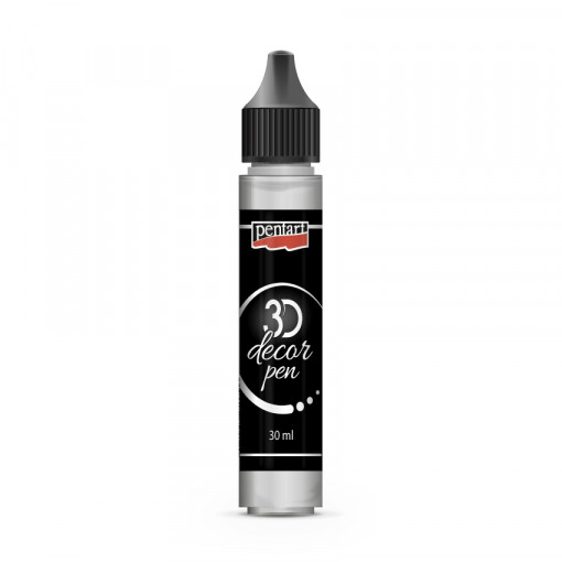 Stilou decor 3D Pentart 30ml - Argintiu metalic