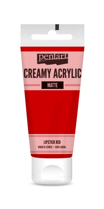 Vopsea acrilica cremoasa mata Pentart 60ml - Rosu ruj