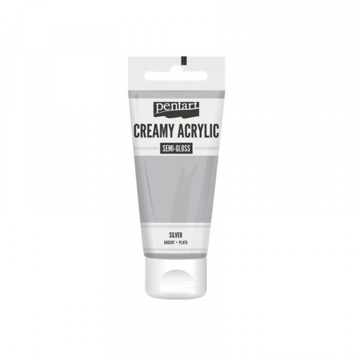 Vopsea acrilica cremoasa metalizata 200 ml - Argintiu