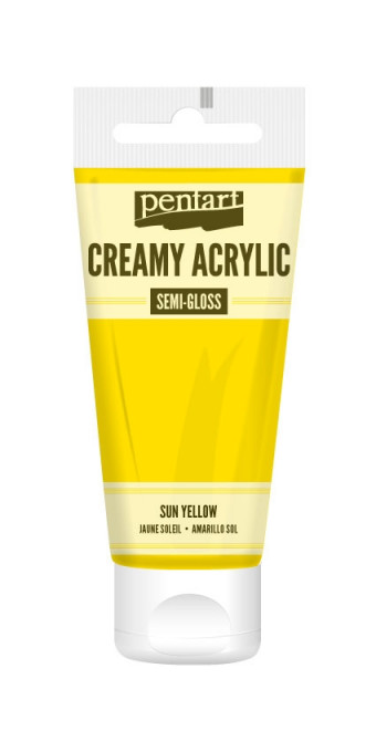Vopsea acrilica cremoasa semilucioasa Pentart 60 ml - Galben soare
