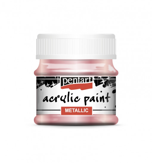 Vopsea acrilica metalizata Pentart 50ml - Roz