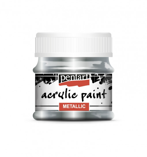 Vopsea acrilica metalizata Pentart 50ml - Silver touch