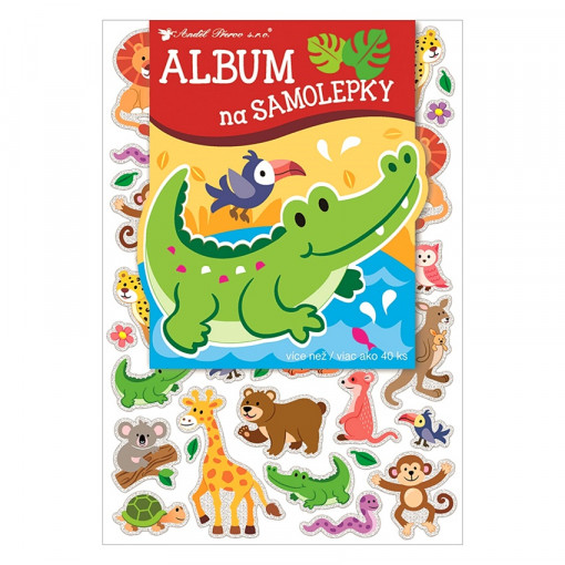 Album cu 40 stickere holograma pentru baieti - animale exotice, 16 x 29 cm