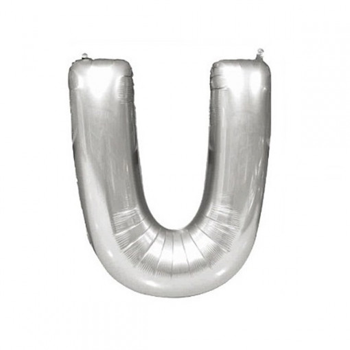 Baloane folie 32" (67cm) argintiu litera U