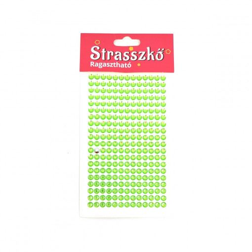 Coala cu 260 pietre autoadezive verde, 6 mm
