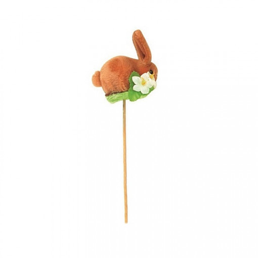 Decoratiuni Pasti - iepurasi din plus pe bat, 7 cm