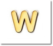 Litera din lemn - litera W (pret/buc)