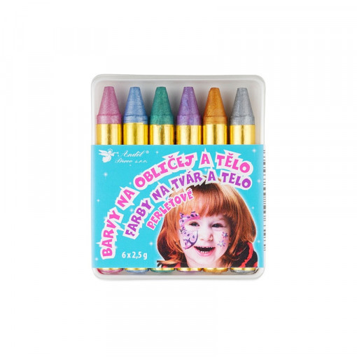Set 6 creioane de fata - culori metalizate, 2.5g / buc.