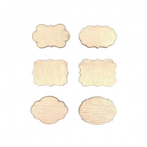 Set 6 tablite din lemn, 6 x 8 cm