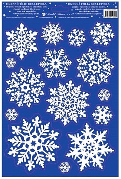 Sticker pentru geam de iarna - fulgi de zapada, 20 x 30 cm