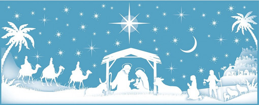 Sticker pentru geam - Nasterea lui Isus, 60 x 22.4 cm