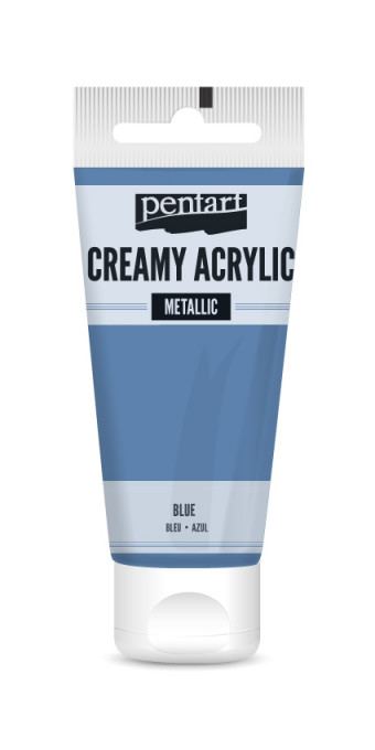 Vopsea acrilica cremoasa metalizata Pentart 60 ml - Albastru