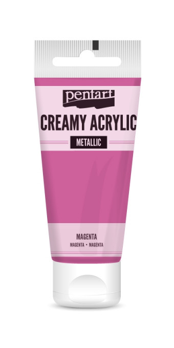 Vopsea acrilica cremoasa metalizata Pentart 60 ml - Magenta
