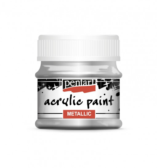 Vopsea acrilica metalizata Pentart 50ml - Argintiu