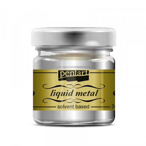 Vopsea metal lichid Pentart 30 ml - Argintiu