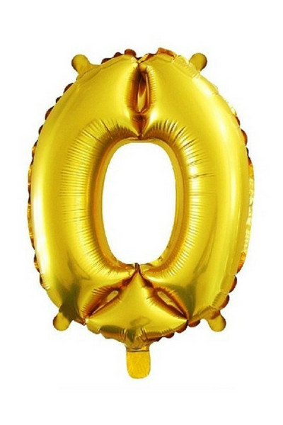 Baloane folie 16" auriu - cifra 0