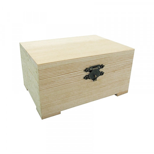 Cutiuta din lemn natur pin, 12.5 x 9 x 6.3 cm