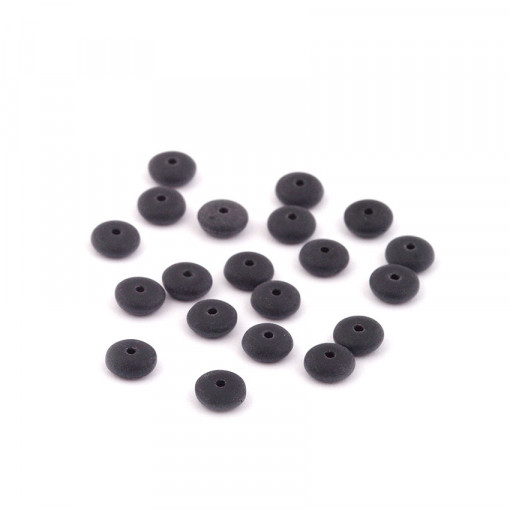 Pachet margele creative din sticla rotunde 15 g - negru plat, 5 mm