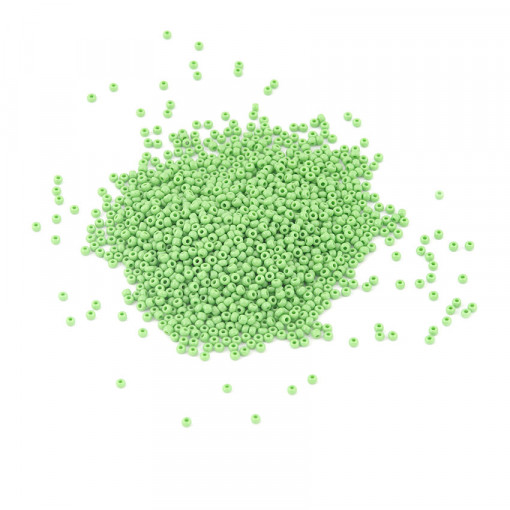 Pachet margele creative din sticla rotunde 15 g - verde deschis, 1 mm
