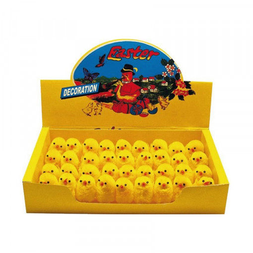 Set 36 puisori mini galbene din plus, 3 cm